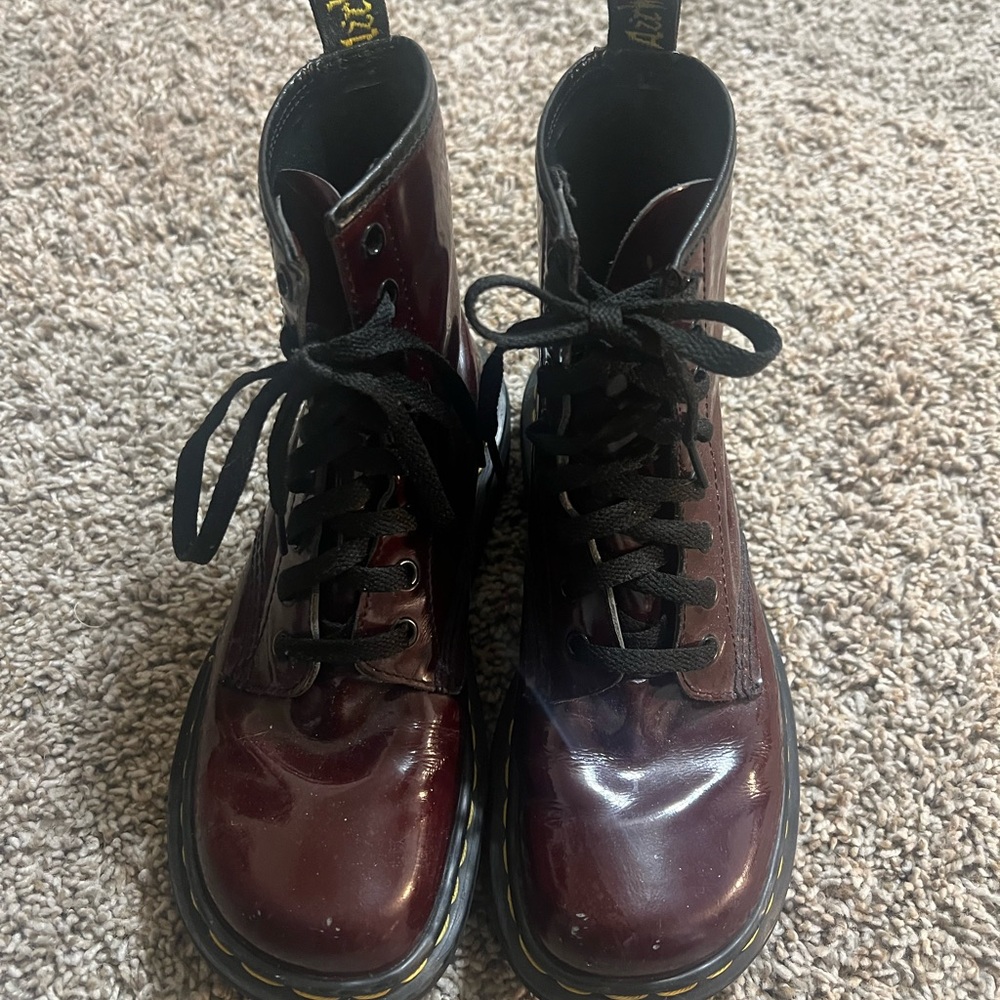 Dr. Martens Burgundy Lace-Up Boots
